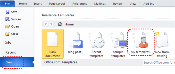 microsoft office templates for word 2010