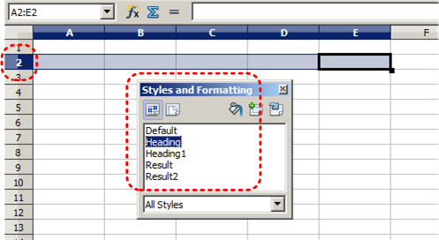 Image demonstrates location of formatting styles options in Styles and Formatting dialog.