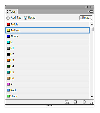 Image of Tag pane